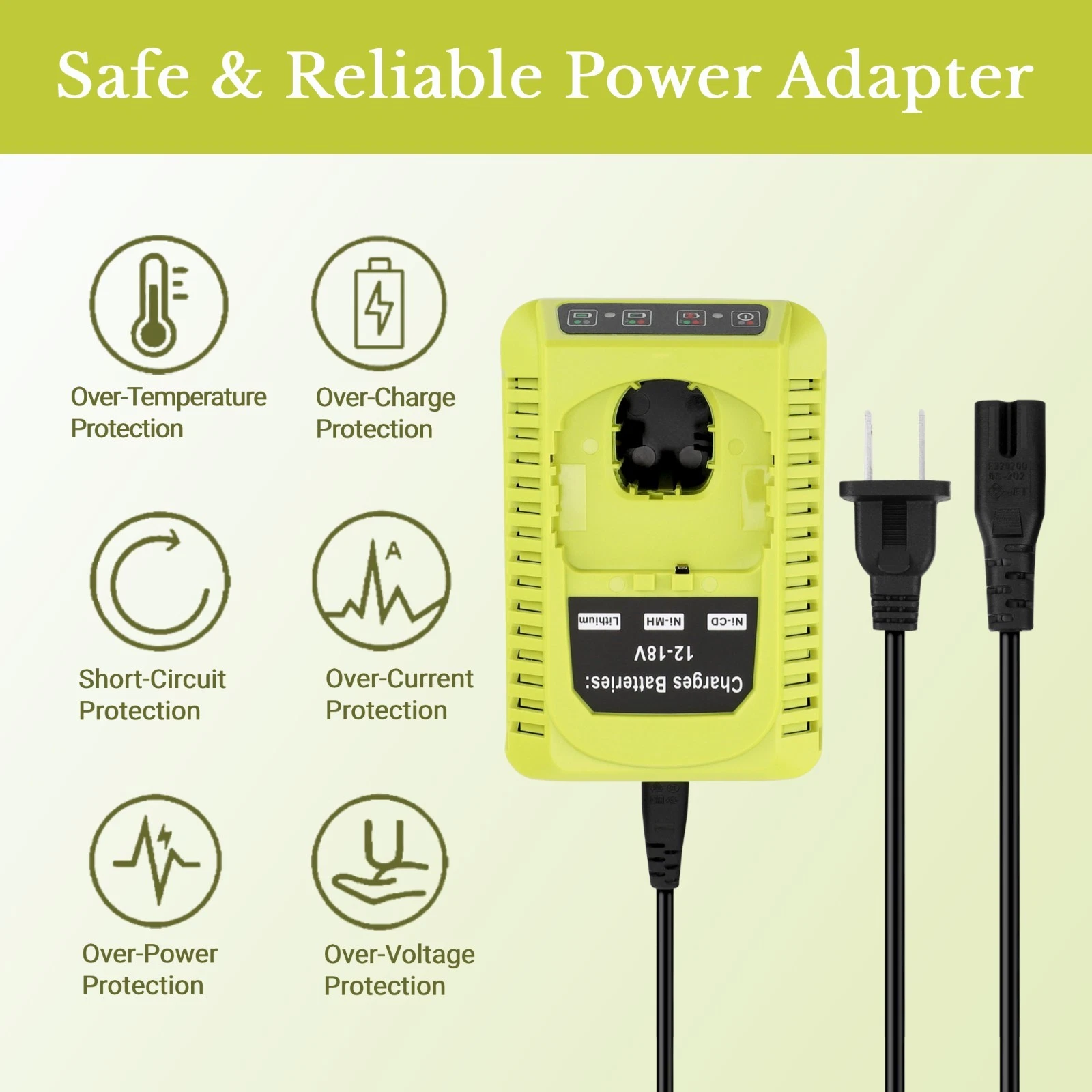 18-Volt P117 Rapid Charger Replace for Ryobi 12V-18V Battery One+ Lithium-Ion/NiCad/NiMh Battery P102 P108 P189 P197 P103 P105 P107 P190 P191 PBP002 PBP005