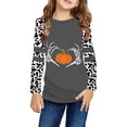 thumbnail image 2 of Likimi Toddler Girls Halloween Tshirt Hallowmas Pumpkin Print Long Sleeve Crew Neck Shirts For Girls Loose Fit Fashionable Tops Beige Size 3-4 Years, 2 of 4