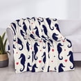 thumbnail image 3 of Honeii Seahorses and Hearts print throw blanket, crafted from cozy cotton flannel, offers versatile home decor as a bedding suitable for all seasons.-50"x40", 3 of 6