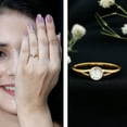 thumbnail image 3 of Rosec Jewels Round Cut Solitaire Moissanite Split Shank Engagement Ring (5 mm, 0.50 CT), 14K Yellow Gold, US 13.00, 3 of 9