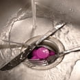 thumbnail image 3 of Danco 10762A | Disposal Genie II Garbage Disposal Strainer and Stopper, Kitchen Sink Drain Splash Guard with Food Scraper, Fuchsia, 1-Pack, 3 of 5