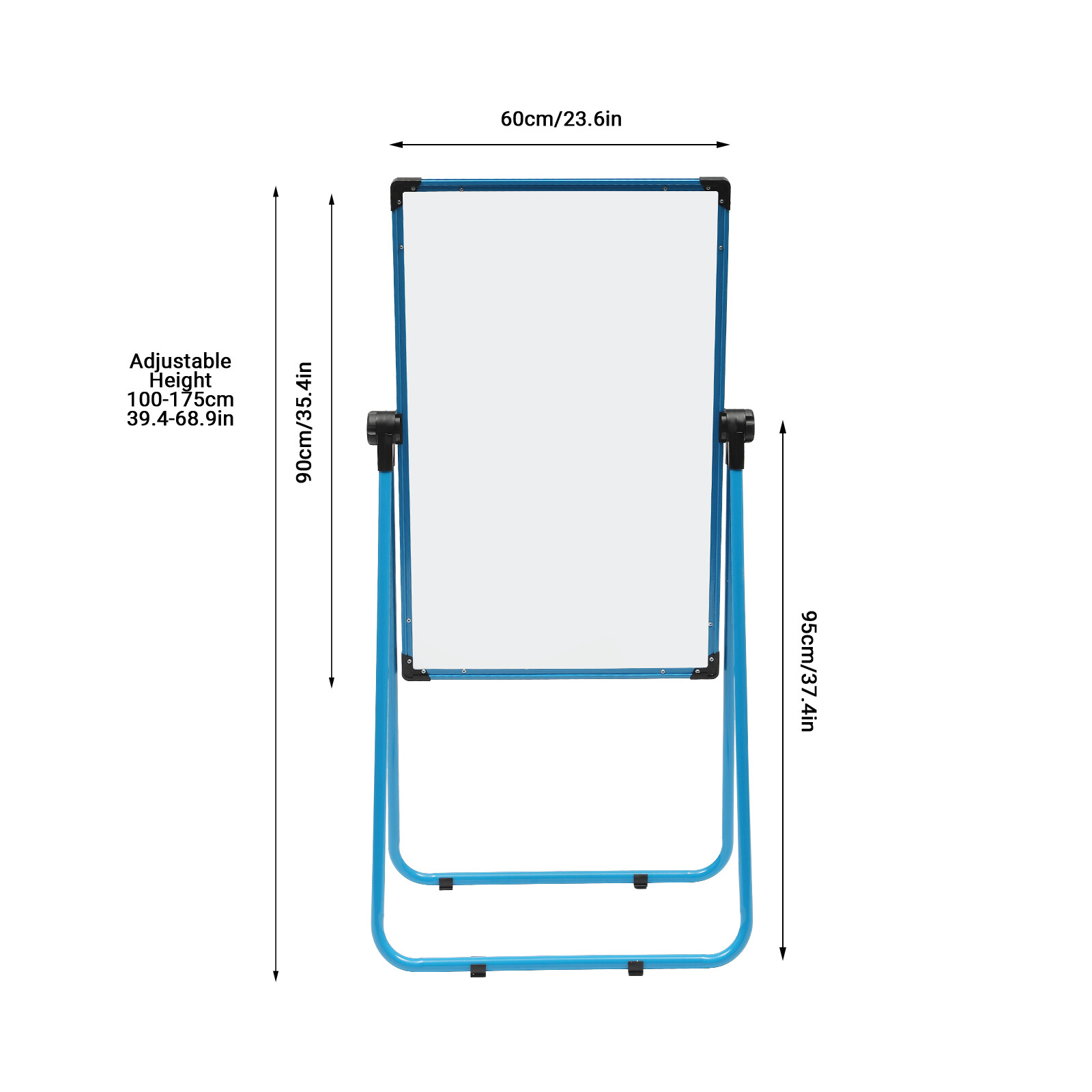 Miumaeov 36x24 inch Double-sided Whiteboard Free Standing Magnetic Dry Erase Board Portable Foldable Bulletin Board