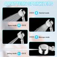 thumbnail image 1 of Cabezal de ducha con ahorro de agua Cabezal de ducha LED de alta presión 3 elementos filtrantes y 4 tipos de chorro y esponja de ducha con modo aerógrafo Aumento de presión para limpieza, 1 of 5