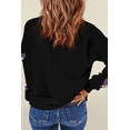thumbnail image 3 of Women's Black Sequin Mardi Gras Bow Graphic Drop Shoulder Pullover Sweatshirt | [ZhiHiMeRi] | (US 20-22)2XL, 3 of 5
