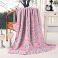 thumbnail image 2 of Pink Cartoon Unicorn Pattern Blanket,Comfortable Soft Flannel Throw Blanket,All Season,Warm Lightweight Blankets for Sofa Bed Couch Living Room Chair,60"x80", 2 of 4