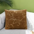thumbnail image 4 of PEONAVET Velvet Decorative Throw Pillow Covers, 18×18 Soft Solid Square Cushion Case, Marble Pattern Pillow Case for Couch Sofa Bed Home Decoration（Khaki）, 4 of 6