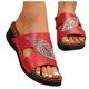 thumbnail image 3 of Bmisegm Women's Slope Heel Thick Bottom Rhinestone Large Size Slippers Sandals Womens Sandals Summer Red 6.5, 3 of 6