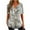 Gray, variant on Raeneomay Oversized T Shirts for Women Summer V-Neck Print Casual Loose Top Short Sleeve V-Neck Button Blouses Tops