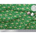 thumbnail image 2 of Soimoi Green Cotton Cambric Fabric Fish & Shells Ocean Print Sewing Fabric Yard 56 Inch Wide, 2 of 3