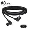 thumbnail image 2 of Aprelco 6ft UL Listed 2-Prong Power Cord Compatible with LED LCD TV Vizio Samsung LG Sharp Wall AC Power Cord, 2 of 5