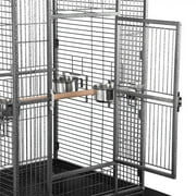 Yaheetech 68.5 H Metal Rolling Bird Cage Parrot Cage,Black
