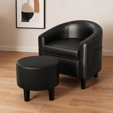 accent chair with ottoman faux product