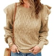 thumbnail image 1 of LinYooLi Chandail à Manches Longues pour Femmes Pull d'Hiver à Poignets Côtelés Haut Chaud Tricoté Décontracté, 1 of 3