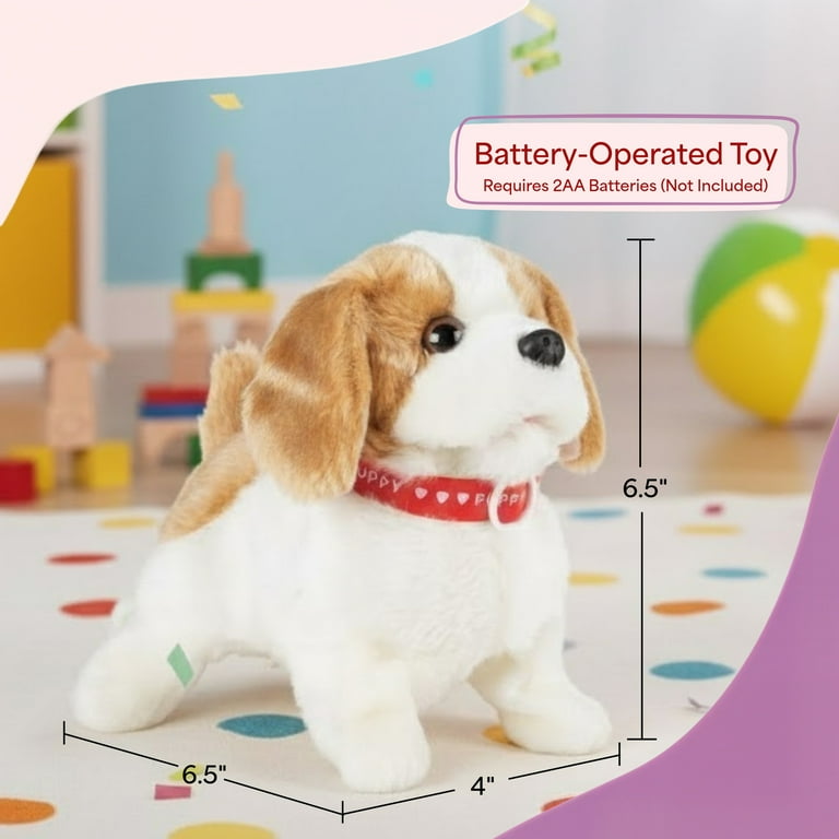 Happy Trails Interactive Plush Puppy Toy, Walks, Barks, Back Flips