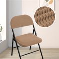 thumbnail image 5 of Folding Dining Chair Seat Cover and Back Cover Set Solid Color Jacquard Stretch Chair Slipcover (NO Chair), 5 of 6
