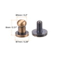 thumbnail image 2 of 5 Set 5mm Solid Brass Round Head Stud Screw Rivets for DIY Leather Belt Wallet Handbag Decoration, Copper Tone, 2 of 5
