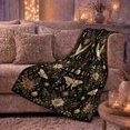 thumbnail image 6 of Printed Flannel Throw Blanket with Celestial Moths Barn Owls Holiday, 6 of 9