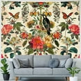 thumbnail image 4 of Creowell Boho Butterfly Flower Tapestry for Bedroom Colorful Vintage Botanical Floral Plant Vertical Tapestry Wall Art Room Decor Aesthetic Wall Hanging Ornament for Home Dorm Office  Painting, 4 of 6