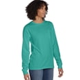 thumbnail image 4 of Hanes Pocket T-Shirt Long Sleeve Unisex Garment Dyed Tee Crewneck Cotton, 4 of 4