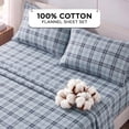 thumbnail image 2 of Regency Heights Twin Size Cotton Flannel Sheet Set, 3-Piece Flannel Bed Sheets Twin, 100% Cotton Bed Sheets Set with Deep Pocket, Christmas Plaid Blue, 2 of 10