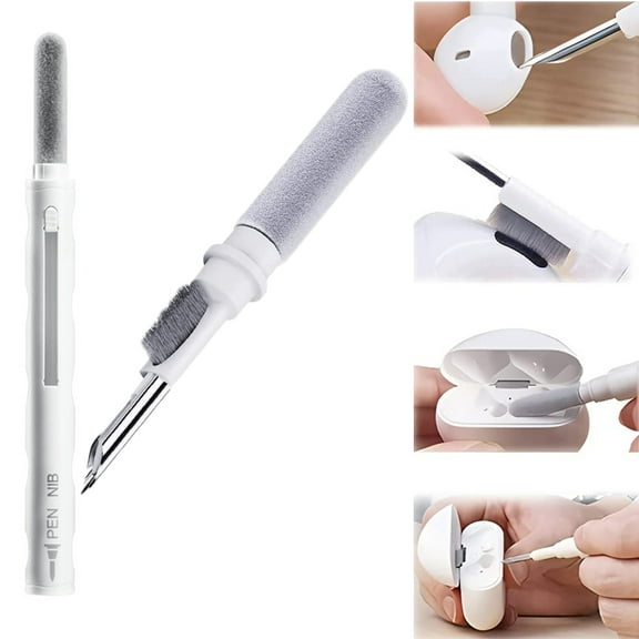 Multi-Function Cleaning Pen with Soft Brush Flocking Sponge for Bluetooth Earphones Case Cleaning Tools