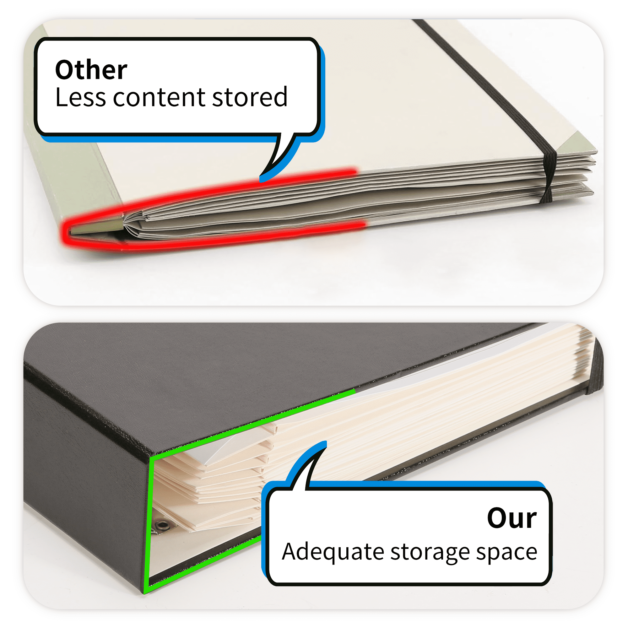 Important Document Organizer with Labels for Home, School, Office Use（1pcs-black）