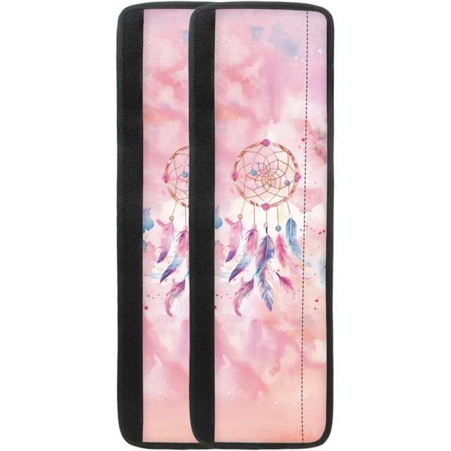 NETILGEN Dream Catcher Pink Feather 2 PCS Refrigerator Door Handle Covers Set, Anti-slip Kitchen Appliance Decorative Mat for Fridge Dishwashers Microwave Indoor Home Kitchen Decoration