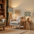 thumbnail image 6 of Lampshades 2 Pack Black white stylish geometric textured seamless Round shapes 13"x13"x10" Light Shade for Table Lamps Floor Lamp Shades Lampshade Replacement Easy Assembly, 6 of 8