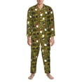 thumbnail image 3 of Yiaed Gnomes Playing in the Garden Print Men’s Pajamas Set - Long Sleeve Button Down Sleep Shirt and Pajama Bottoms Sleepwear Set Mens Pjs Sets Men's Pajama Bottoms-Medium, 3 of 7
