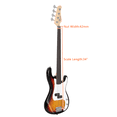 thumbnail image 5 of Tcbosik 4 String Fretless Electric Bass with Bag, Full Size Guitar with Strap, Plectrum and Spanner Tool for Beginner Advanced, Sunset Color, 5 of 9