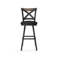 thumbnail image 3 of Amisco Snyder 26 In. Counter Stool - Black Faux Leather / Black Metal / Beige Wood, 3 of 11
