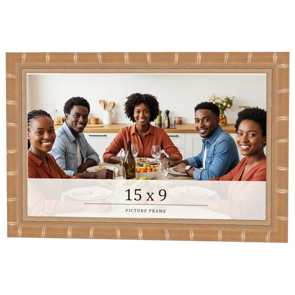 15x9 Frame Gold Real Wood Picture Frame Width 1.5 inches | Interior Frame Depth 0.5 inches | Bhutan