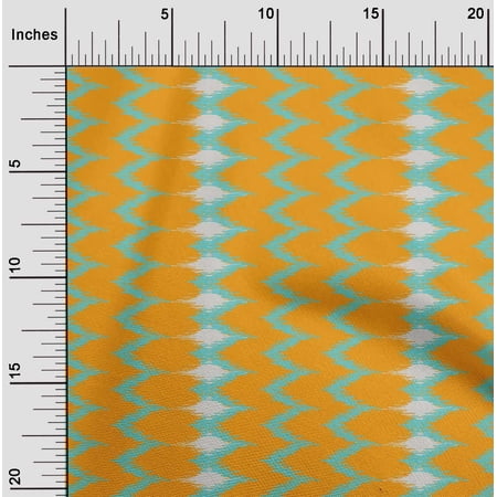 oneOone Polyester Lycra Fabric Chevron Ikat Print Sewing Fabric BTY 56 Inch Wide