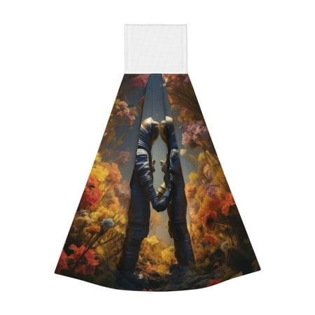 

Bixox Romantic Flower Astronaut Couple Print Hand Towels for Bathroom Kitchen Fingertip Towel Fast Drying Washcloth for Bathroom Kitchen Home Decor