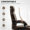 thumbnail image 4 of HOMCOM Massage Office Chair, PU Leather Desk Chair w/Footrest, Brown, 4 of 9