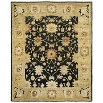 SAFAVIEH Oushak Manuel Floral Bordered Wool Area Rug, Black/Light Gold, 8' x 10'