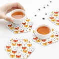 thumbnail image 6 of Bingfone Vintage Cute Fox with Heart Leather Drinks Coasters with Set of 6,Suitable for Home Kitchen,Coffee Cup Coasters Home Gift, 6 of 7