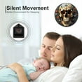 thumbnail image 6 of Skull Cracked Wall Clock 10 Inch Silent Non Ticking Round Wooden Clock Decoration for Living Room Kitchen Bedroom Bathroom Office Classroom, 6 of 8