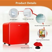 Costway 1.6 Cubic Feet Compact Refrigerator Reversible Door Mini Fridge Red