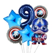 Avengers Marvel Heroes, Spider-Man, Hulk, Captain America, Round Aluminum Film Balloon Set