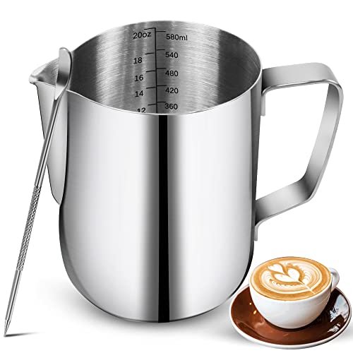 Jarra espumante de leche 20 oz NewGF Jarra al vapor de espresso 304 acero inoxidable