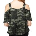 thumbnail image 2 of Sanctuary Clothing Womens Camo Cold Shoulder Blouse, Green, Medium, 2 of 3