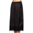 thumbnail image 2 of Women's Satin Adjustable Waist Half Slips Lace Hem Long Underskirt Dress, 2 of 3