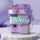 thumbnail image 3 of Botella de Agua Infantil de Doble Vaso y Alta Capacidad de 760 Ml con Pajita | Tapa Hermética con Cierre | Portátil para La Escuela, Actividades Al Aire Libre y Viajes | Azul Claro, Rosa, Morado y Ve, 3 of 7