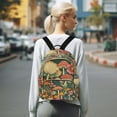 thumbnail image 7 of FORMRS Mini Backpack Purse for Women Travel Daypack Casual Shoulder Bag, Floral Mushroom, 7 of 7