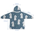 thumbnail image 7 of Poodle Dog and Footprint Blanket Hoodies for Kids 6-13YR Oversize Wearable Blanket Hoodies for Boys Girls Teens, 7 of 7