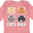 thumbnail image 4 of Inktastic Cats Rule with Cat Heads Boys or Girls Long Sleeve Baby Bodysuit, 4 of 5