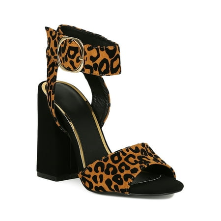 

Women Wide Buckle Ankle Strap Block Chunky Heel Sandal 18990