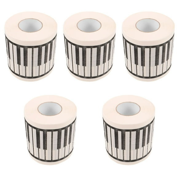 FRCOLOR 5 Rolls Piano Toilet Paper Printing Toilet Paper Piano Printing Tissue Roll Decoration