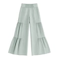 thumbnail image 5 of Kelon Linen Pants Women Adjustable High Waist Wide Leg Palazzo Casual Trousers with Pockets Spring Clothes M, 5 of 9